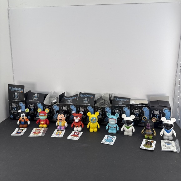 Disney Other - Disney Vinylmation Lot of 9 Random Lot Figures WDW Parks Boxes And Cards